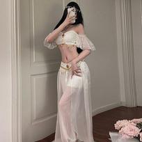Sexy Goddess Uniforms Cosplay Egyptian Queen's Belly Dance Aladdin Indian Dance Exotic Hotel Nightclub Clothing One Size balta