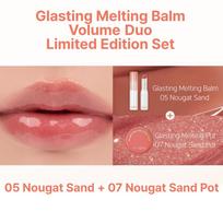 Rom&nd Glasting Melting Balm + Glasting Melting Pot– Volume Duo Limited Edition Set, Korean Hydrating Lip Balm with Glossy Finish [VolumeDuo]5 NougatSand