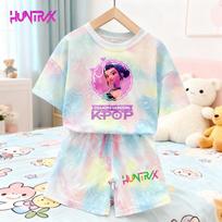 Vasaros Naujas KPop Demono Medžiotojai Kawaii Šypsantis Veidas Naujas Rinkinys Mergaitėms Vaikams 3D Spausdinimo Trumpomis Rankovėmis Marškinėliai 100