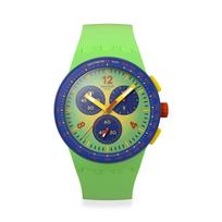 Swatch NAUJAS CHRONO PLASTIKINIS GAIVIAI PLŪSTANTIS Unisex riešo laikrodis SUSG101, žalia