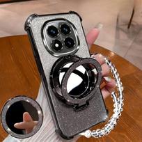 Phone Case For Motorola Edge 60 Fusion 50 50 Pro 50 NEO Bracket Mirror With Crystal Chain Shock-Absorbing Ahell For Edge 50 Fusion