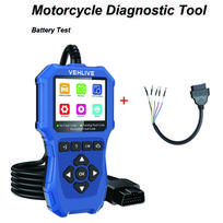 Variklio OBD2 skaitytuvas, gedimų kodų skaitytuvas, transporto priemonės, motociklo OBDII diagnostikos įrankiai, įtampos ir įkrovimo testas, skirtas Yamaha, Honda, Suzuki, BMW mėlyna