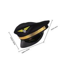 Suaugusiųjų piloto kepurė Reguliuojama oro linijų kapitono kepurė Kostiumas Helovino karnavalui Cosplay pasirodymui Unisex Oro linijų tema juoda
