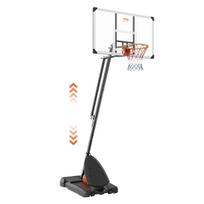 Basketball Hoop, 7.6-10 ft Adjustable Height Portable Backboard System, 54 inch Basketball Hoop & Goal, Kids & Adults Basketball Set with Wheels,