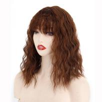 MISS WIG Moteriški natūralūs garbanotų plaukų priauginimai su kirpčiukais Trumpas perukas Sintetinis pluoštas Kukurūzų Permė Plaukų gabalėlis Cosplay Party Kasdienis naudojimas