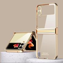 Anti -Knock Plating Folding Phone Cover Case For Samsung Galaxy Z Flip 3 5g Flip3 Non -Slip Clear Coque For Samsung Z Flip 3 Cases for Galaxy Z Flip 3 auksas