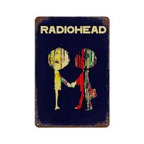 Vintažinis roko grupės Radiohead muzikos meno plakatas Retro metalinė skardinė lentelė namų kambariui, barui, klubui, vyriškam urveliui, kavinei, sienos dekorui 20x30cm（7.8x11.8inch）