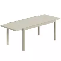 Prailginamas sodo stalas 154/214 x 85 cm aliuminio valgomasis stalas 8-10 žmonėms, su medžio išvaizda, šviesiai pilkos spalvos