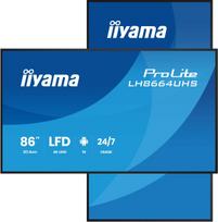 Monitor iiyama IIYAMA LH8664UHS-B3AG 218,44cm 86 cali 3840x2160 UHD IPS panel Haze 25 proc 500cd/m Landscape and Portrait Speakers 2x 10W 2x HDMI | LH8664UHS-B3AG | 4948570125357