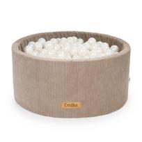 FLUMI personalizuotas kamuoliukų baseinas + 200 kamuoliukų VELOUR, Dark Beige