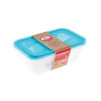 Maisto indelių rinkinys stačiakampis 2x3,3L Fredo "Fresh" skaidrus/šviesiai mėlynas