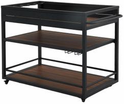 Lauko stalas Home4you Boden, ruda sp./juoda sp., 103 - 110 cm x 60 cm x 85 cm