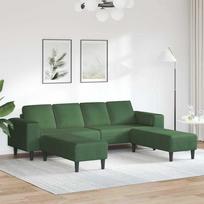 Sofa Tamsiai žalia 250 x 188 x 76 cm Kordūrinis audinys