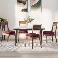Sėdynių pagalvėlės 4 pcs Vyno raudona 45 x 45 x 12 cm audinys
