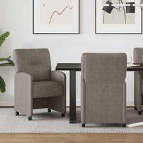Valgomojo Kėdės su Ratukais 2 pcs Pilka 57 x 67 x 95 cm