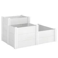 3 aukštų pakeliamoji lysvė, sudedama sodo lysvė su atviru dugnu, modulinė prieskonių lysvė, DIY surinkimas, plastikinė