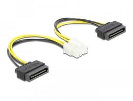 Delock Power cable 2 x SATA 15 Pin male to 8 Pin EPS (multicolored)