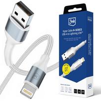 3mk Hyper Cable N-SERIES USB-A / Lightning 1m QC 3.0 5V/2.4A 12W - white