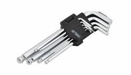AWTOOLS ŠEŠIAKAMPIAI RAKTAI (HEX) /1,5-10,0mm/ 9vnt. SU RUTULINE GALVUTE