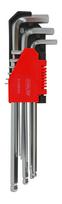 AWTOOLS ŠEŠIAKAMPIAI RAKTAI HEX /1,5-10,0mm/ 9vnt. SU RUTULINE GALVUTE ILGI BLACK LINE