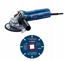 BOSCH KAMPINIS ŠLIFUOKLIS 125mm/ 900W GWS 9-125 S SU APSUKŲ REGULIAVIMU + PJOVIMO DISKAS CARBIDE …