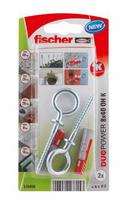 FISCHER DUOPOWER kaištis 8×40 su ąsine kablio formos galvute /2vnt.