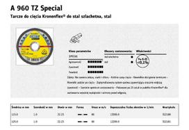 KLINGSPOR PJOVIMO DISKAS METALUI 125mm x 1,0mm x 22,2mm A960 TZ Special