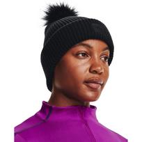 Under Armour Halftime Ribbed Pom Black - Dydis Universalus (1373098-001 Kitos kepurės)