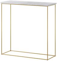 Konsolinis staliukas ADRK Milan CT-MIL-G-BE, aukso sp./balta sp./marmurinė pilka sp., 30 cm x 80 cm x 80 cm