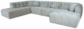 Modulinė sofa Home4you Forte U-Shape, smėlio sp., kairinė, 242 x 374 cm x 76 cm