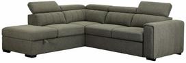 Kampinė sofa - lova Home4you Odelia-2 LC, šviesiai žalia sp., kairinė, 256 x 218 cm x 99 cm