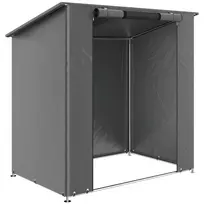 Tentinis garažas 1,9x1,2 m Vandeniui atsparus palapinės garažas su atlenkiama užtrauktuko durimis, ventiliacijos langais, tamsiai pilkas