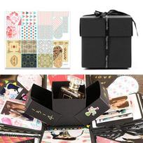 Gift packaging items,Creative Black Explosion Box - DIY Photo Album Surprise Box for Birthdays, Anniversaries, Weddings,Style 1