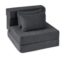 Costway 3 viename sulankstoma miegamoji sofa-lova, pilka