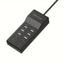 10-portų USB ir Type-C įkrovimo stotelė,  Juoda