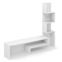 Costway TV spintelė medinis televizoriaus stovas ,144,5 x 29,5 x 121 cm baltas
