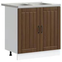 vidaXL Kriaušės pagrindinė spintelė Lucca 2 pcs Rudas ąžuolas