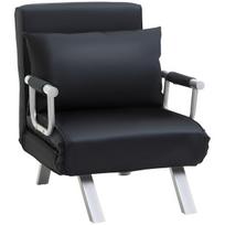 2-in-1 sofa-lova su reguliuojamu atlošu, nuimamas audinys, juoda, poliesteris