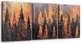Abstraktus Miškas Sienos Paveikslas 3 Dalys 50X70 Cm, 50x70 cm