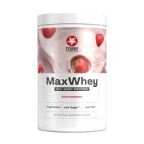 MAXI NUTRITION MaxWhey Braškių skonio – Išrūgų baltymų mišinys su vitaminu B6
