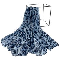 New Women's Leopard Hijab Scarf Bandana Headband Vintage Luxury Beach 180cm Long Handkerchief Bohemia Muslim Accessories 2024