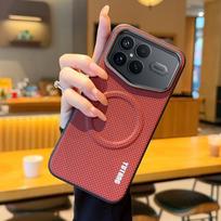 Dėklas Xiaomi POCO F8 Ultra F8 Pro, magnetinis, su anglies pluošto tekstūra, PU odos dangtelis su metaliniu mygtuku, skirtas Poco F 8 Pro Poco F8 ultra