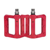 Light Weight Nonslip Road Bicycles Pedals Nylon Pedals Mountain Bicycles Pedals Seal Bearings Wide Flat Cycling Pedals raudona