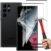 Tempered Glass for Samsung Galaxy S22 Ultra - PROSHOP - Pack of 2 - Black Edge - 9H Resistance - Anti-scratch juoda