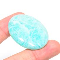 Amazonite 3.4x4.4mm Natural Cabochon Fine Loose Gemstone 83.9Cts. mėlyna