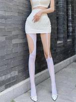 Lolita Socks Stockings Fishnet Thigh High Lolita Bow Over Knee JK School Girl Net Yarn Lace Pure Solid Fetish Cute Sexy Socks XXXL