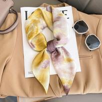 Prabangus kvadratinis šilkinis skara moterims plaukų juosta dizainas spausdinti maži satino skarelės Foulard kaklaskaris moteriškos galvos juostos Bandana