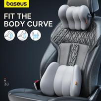 Baseus Automobilio Galvos Atramos Juosmens Pagalvėlė 3D Atminties Putų Sėdynės Atrama Namams Biurui Kaklo Atrama Kvėpuojanti Automobilio Nugaros Juosmens Neck Pillow Grey