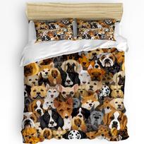 Dog Lover Bedding Set Cute Little Corgi Jumping Running And 3pcs Duvet Cover Set Bed Set Quilt Cover Pillow Case Comforter Cover EU Single(135*200cm)3pcs