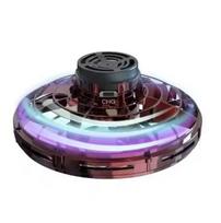 Magic UFO Flying Orb Ball Toy Rechargeable UFO Flying Spinner featuring Lights Mini Drone Aircraft Toy LED UFO Type Toy Kid Present raudona